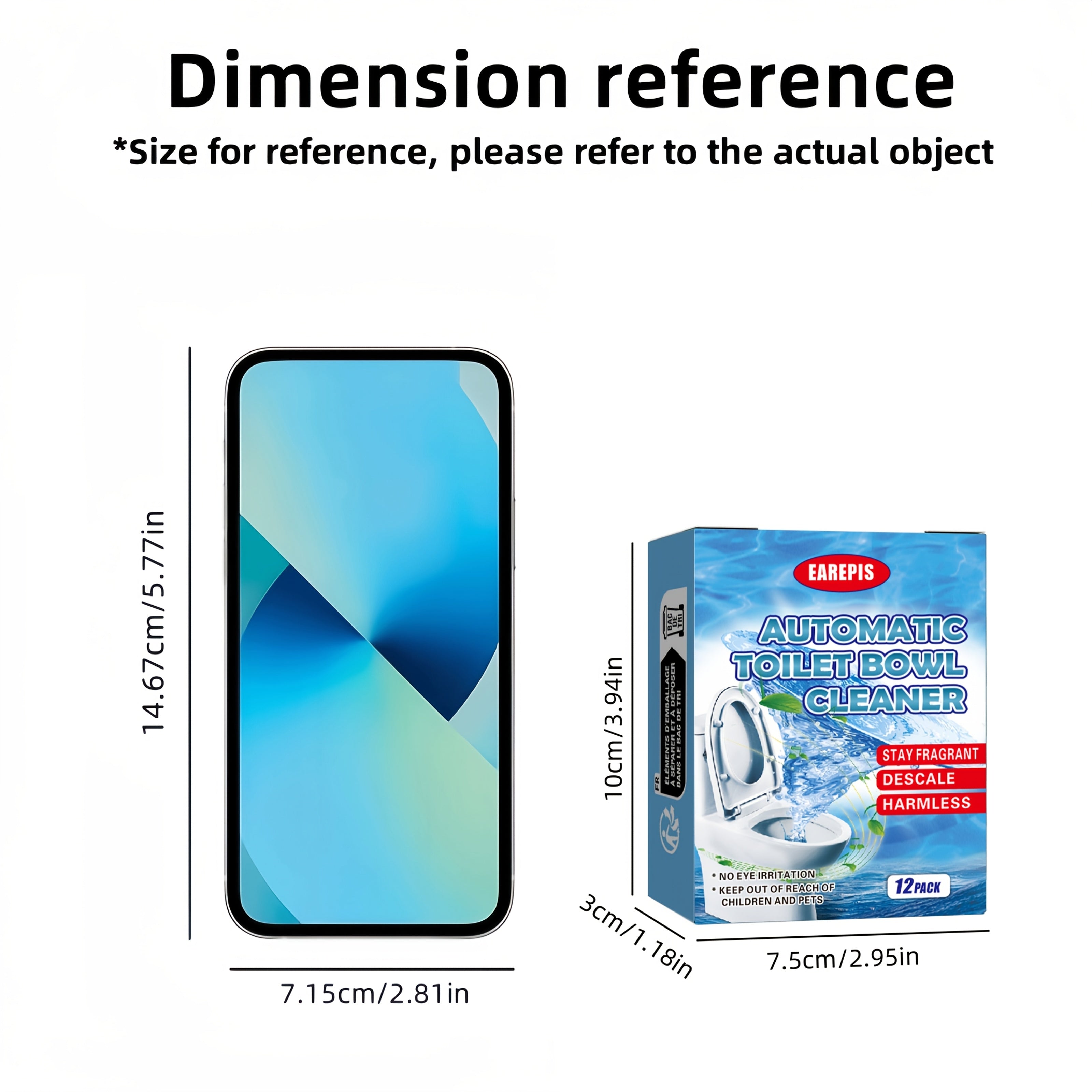 Chuqur tozalash uchun tualet tabletkalari, gazlangan, dog'lar va qoldiqlarni olib tashlaydi