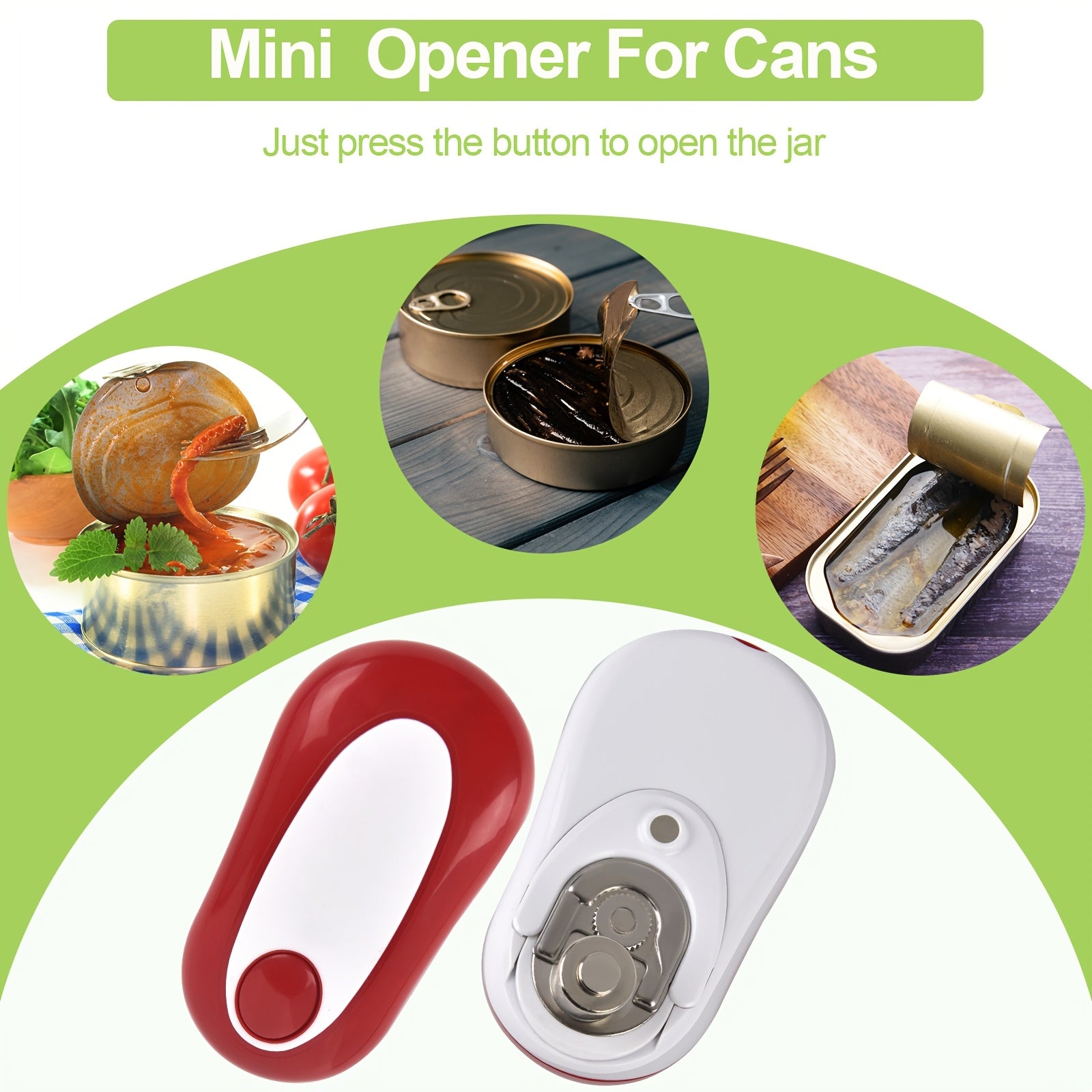 Electric Can Opener Battery-Powered Safety Gadget Kitchen Plastic 36V