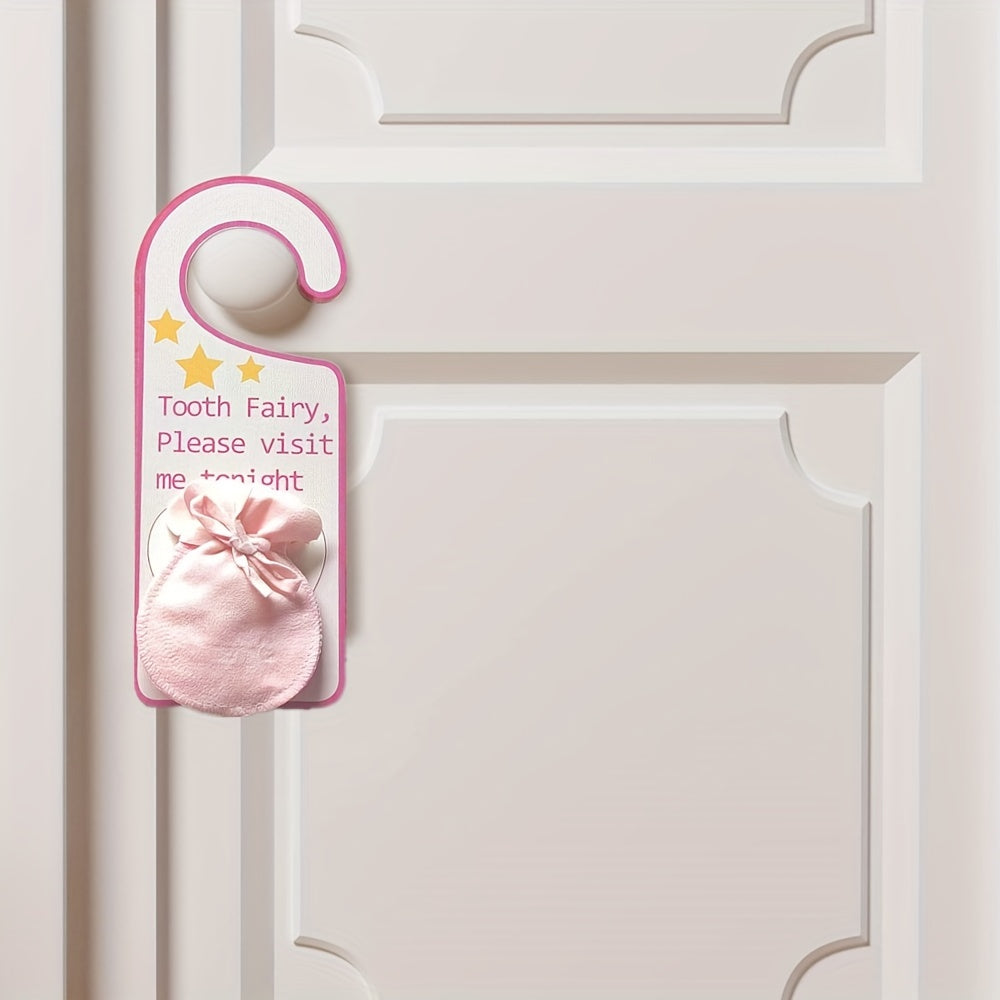 Kids' Tooth Fairy Door Hanger Pillow Pouch for Lost Teeth Boys Girls