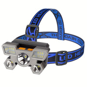 Rechargeable LED Headlamp for Fishing with Five Light Heads Long-Range Headlight