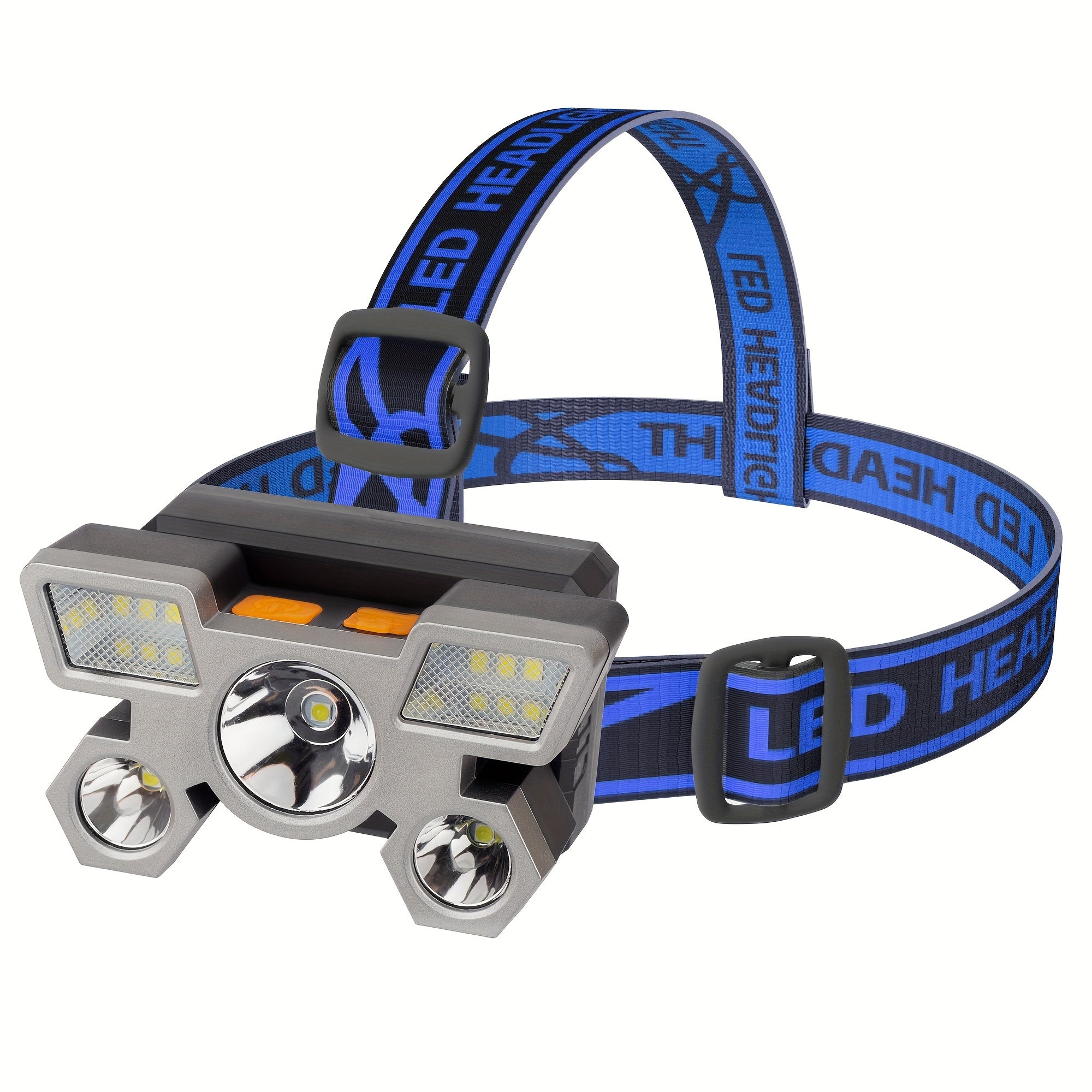 Rechargeable LED Headlamp for Fishing with Five Light Heads Long-Range Headlight