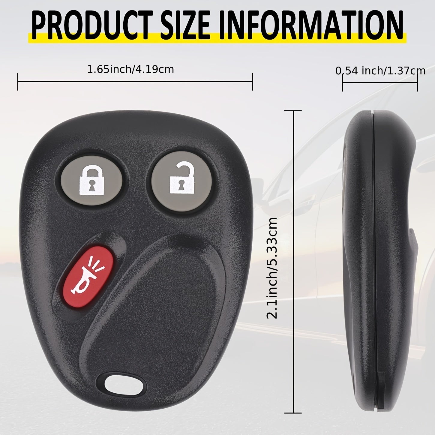 Car Keyless Remote Replacement for GM SUVs 2002-2009 Durable Plastic