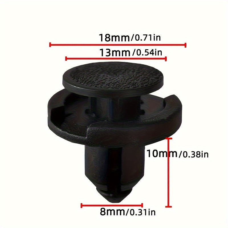 50 Pcs 8mm Plastic Rivet Clips for Car Bumper Tailgate Leaf Fixing