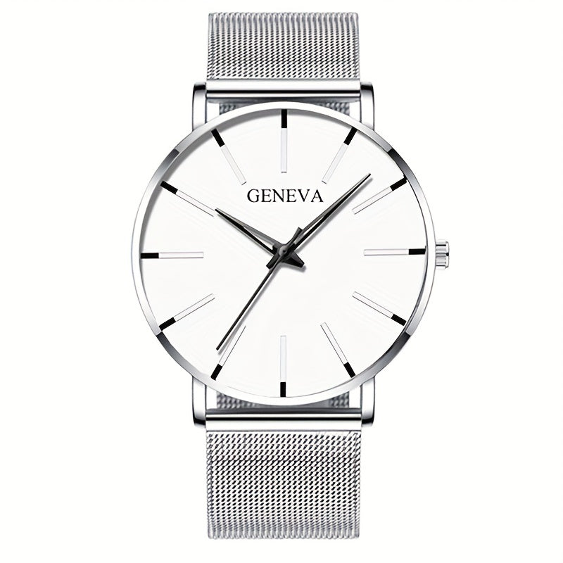 Men's Business Watch Stainless Steel Mesh Strap Ultra-Thin Minimalist Quartz