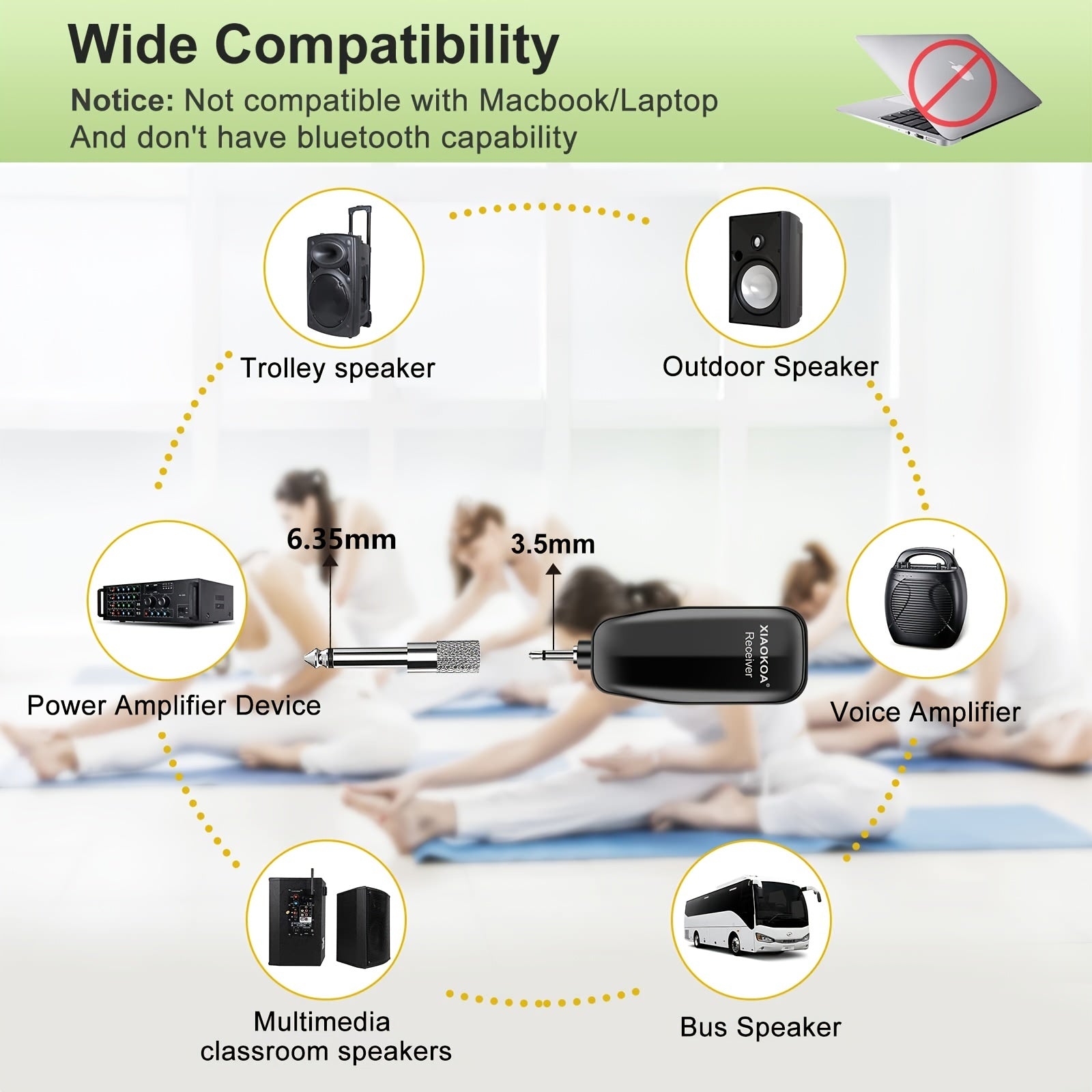 Wireless Microphone Headset for Fitness with LED Display 50M Range