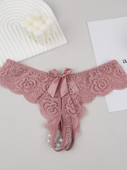 Kattalar uchun tikanli tanga bilan bog'langan bowknot marjonlari bilan pastki qismda qulay polyamid elastan