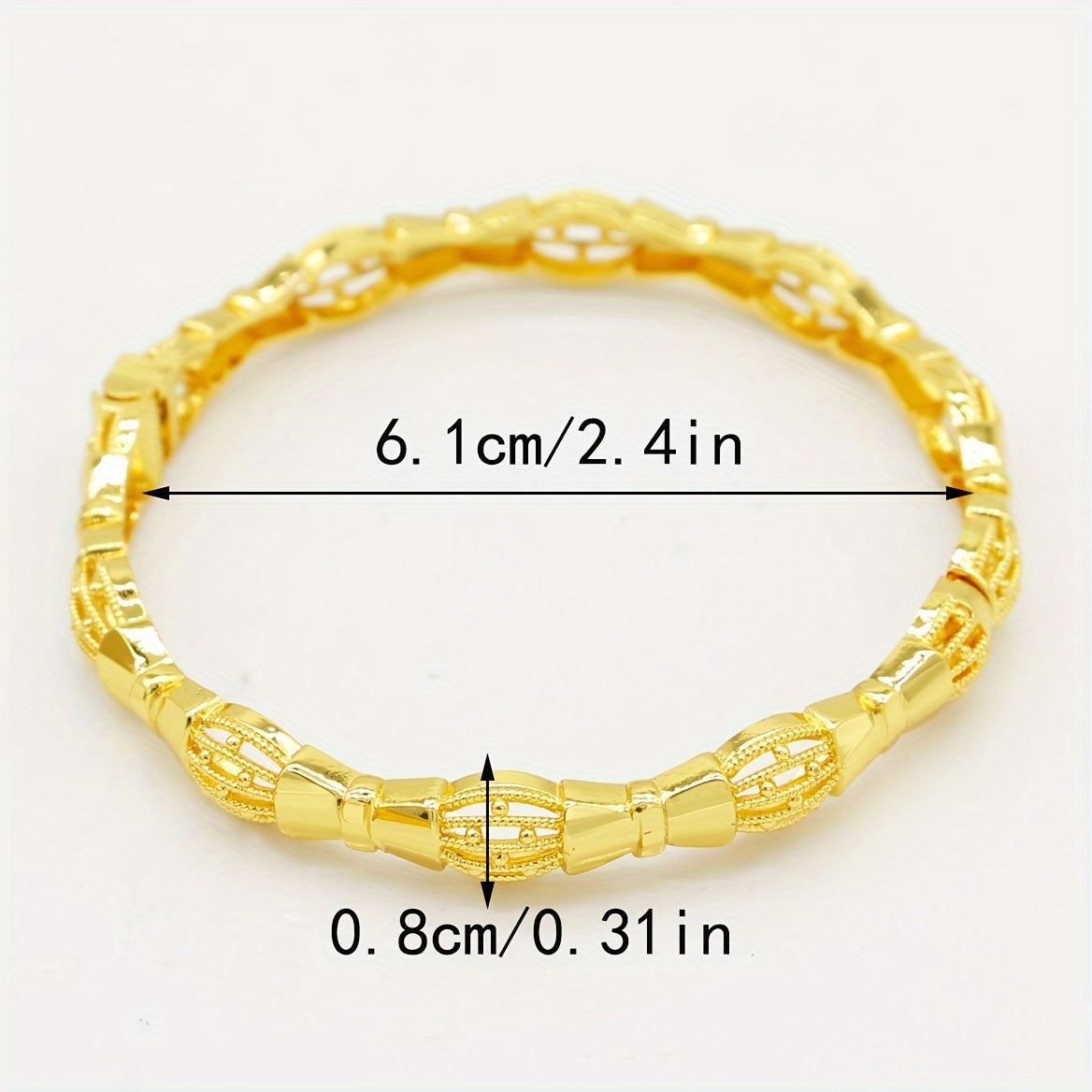 Women’s Gold Plated Copper Jewelry Set with Bangles for Weddings and Parties