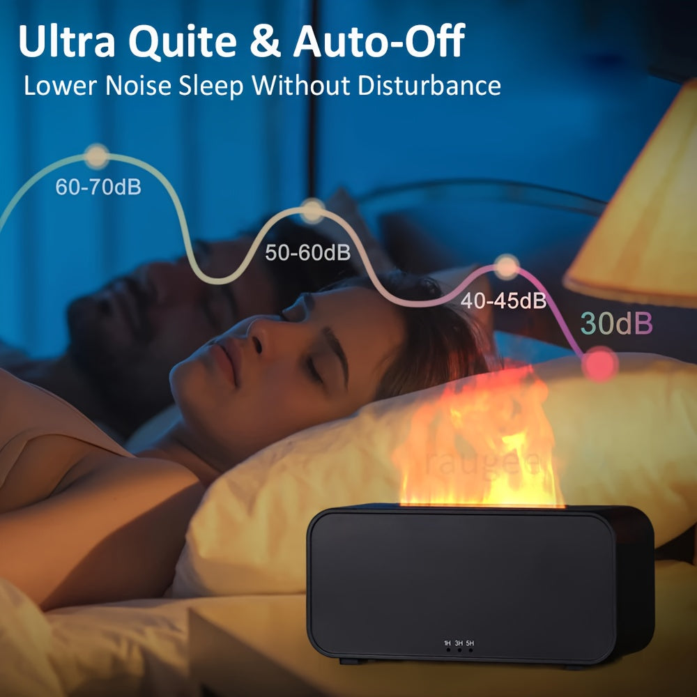 Ultra-Quiet Flame Aromatherapy Diffuser Humidifier with 7-Color LED for Rooms