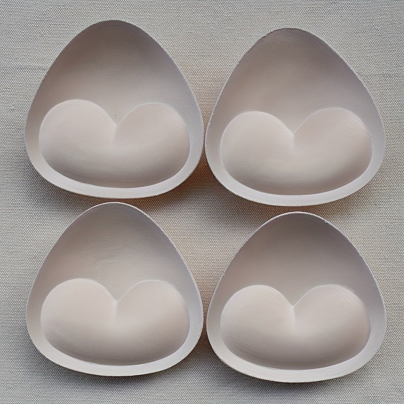 2 Pairs Heart-Shaped Sponge Bra Inserts Removable Washable Cup Enhancers for Bikinis Tops Bras