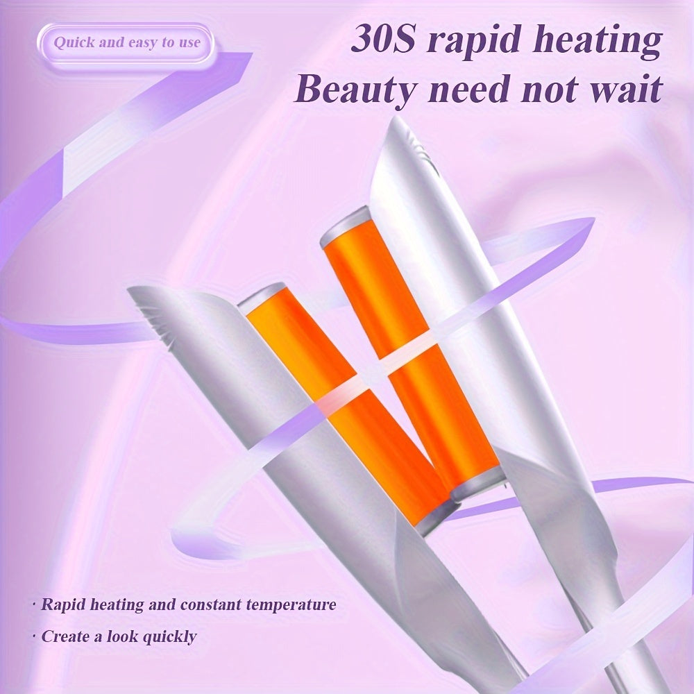 Plancha de rizado para mujer de 32mm con ondas en forma de huevo en barril profundo en forma de U, resistente al calor