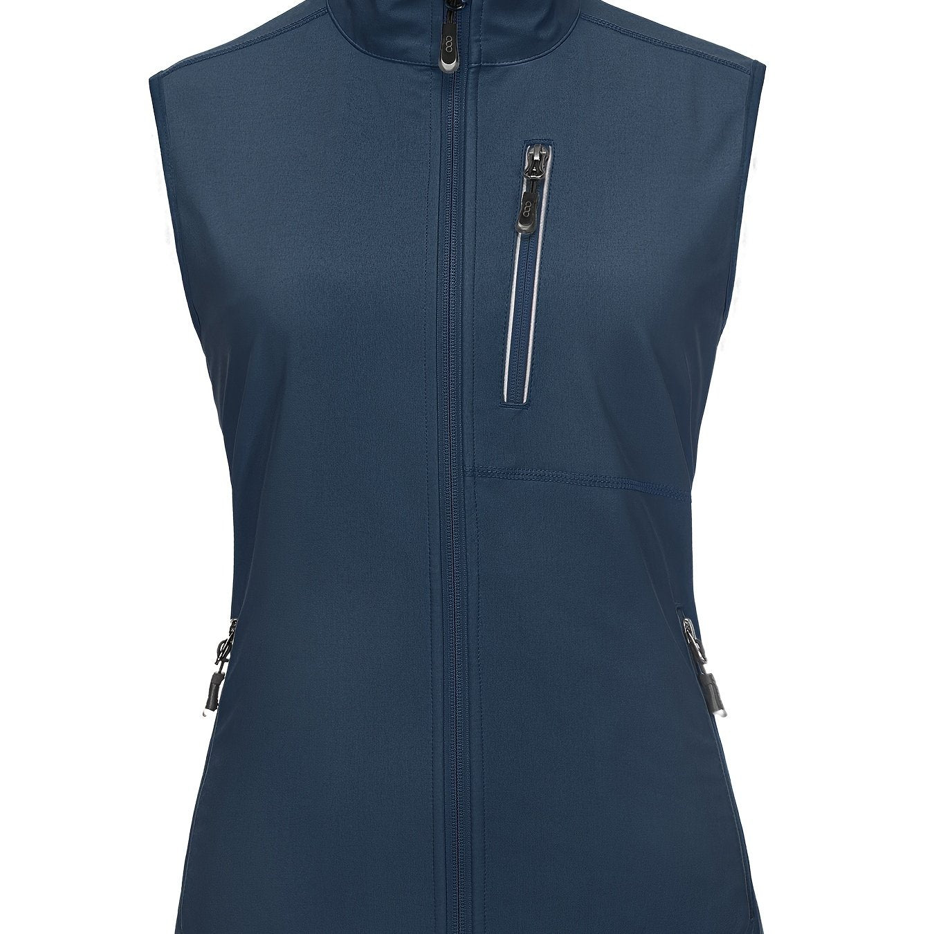 Женский легкий ветронепроницаемый софтшелл жилет для бега, темно-синий, размер 33 см