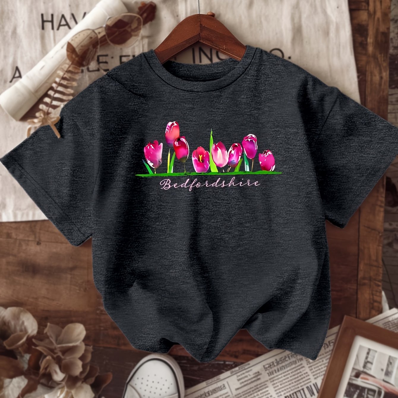 Women's Green Cotton T-Shirt Short Sleeve Casual Summer Top