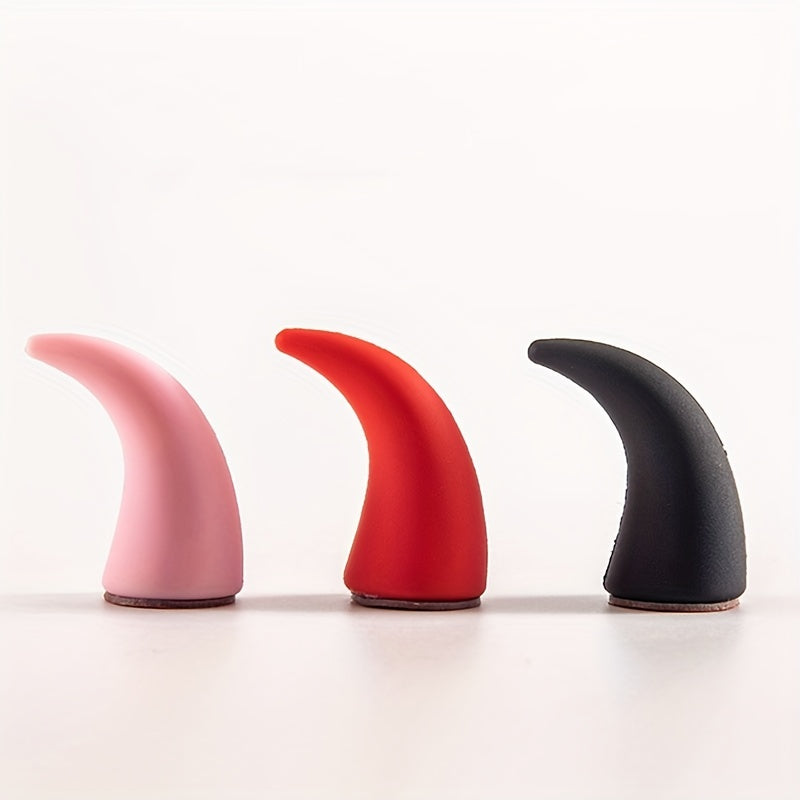 2pcs Mini Devil Horn Car Steering Wheel Decals Cute Dashboard Accessories