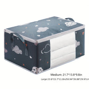 Clothes Storage Bag with Handle Foldable Durable Zipper Transparent Window for Bedding