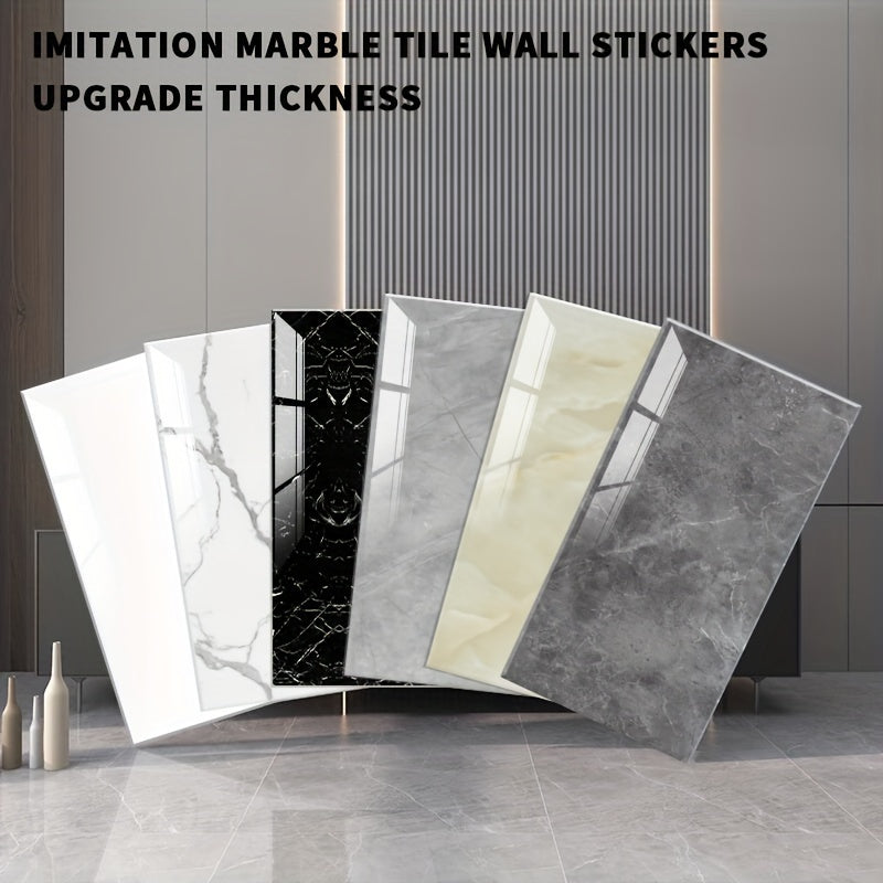 Imitation Marble Tile Foam Wall Sticker Waterproof Self-Adhesive Wallpaper for Bathroom Kitchen Living Room Bedroom Office