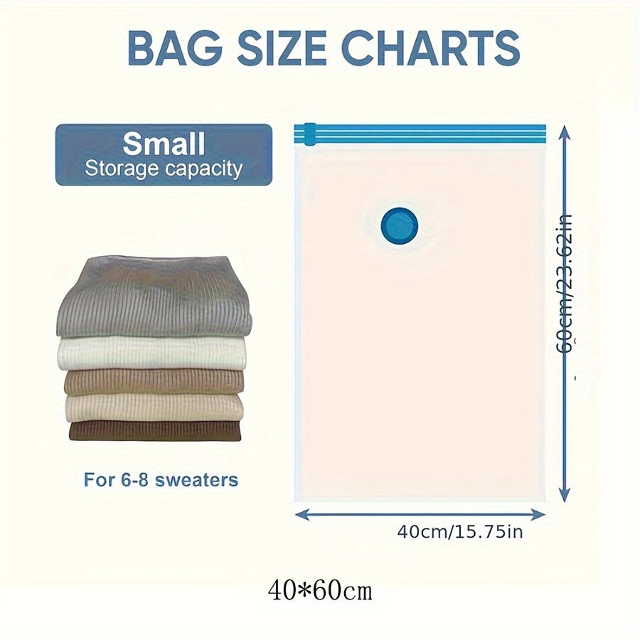 Vacuum Storage Bag for Clothes and Quilts Rectangular Compression Bag Space Saving with Zipper