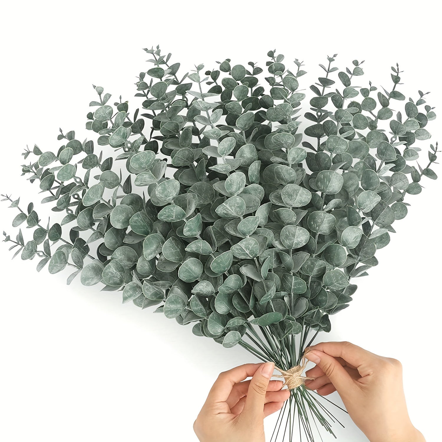 10 Pieces Artificial Eucalyptus Leaves for Home Garden Decor Silvery Greenery for Wedding Centerpieces