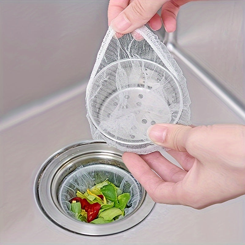 50Pcs Nylon Disposable Sink Mesh Bags Food Waste Filter Kitchen Sewer Garbage