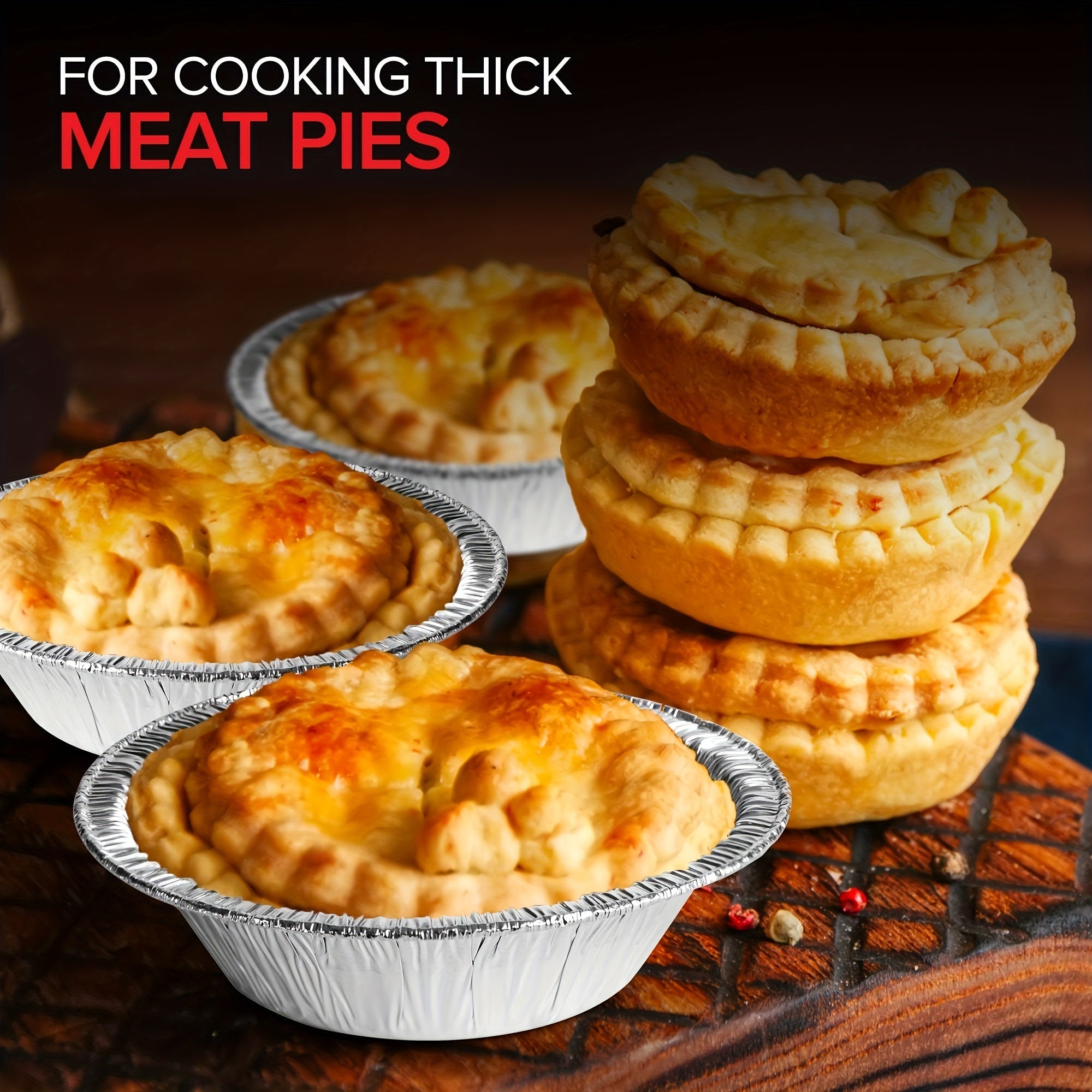 50 Pack 12.7cm Heavy Duty Disposable Aluminum Pie Pans for Baking Mini Pies