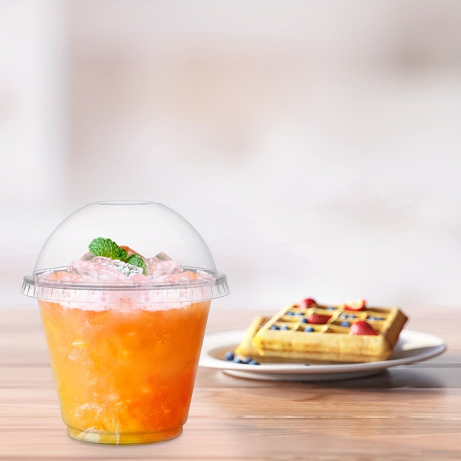 30 Clear Plastic Dessert Cups with Dome Lids for Ice Cream Pudding and Snacks Pack of 30