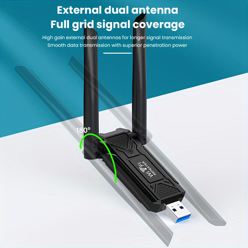 USB Wireless Repeater Router with Dual Antennas for Home Coverage