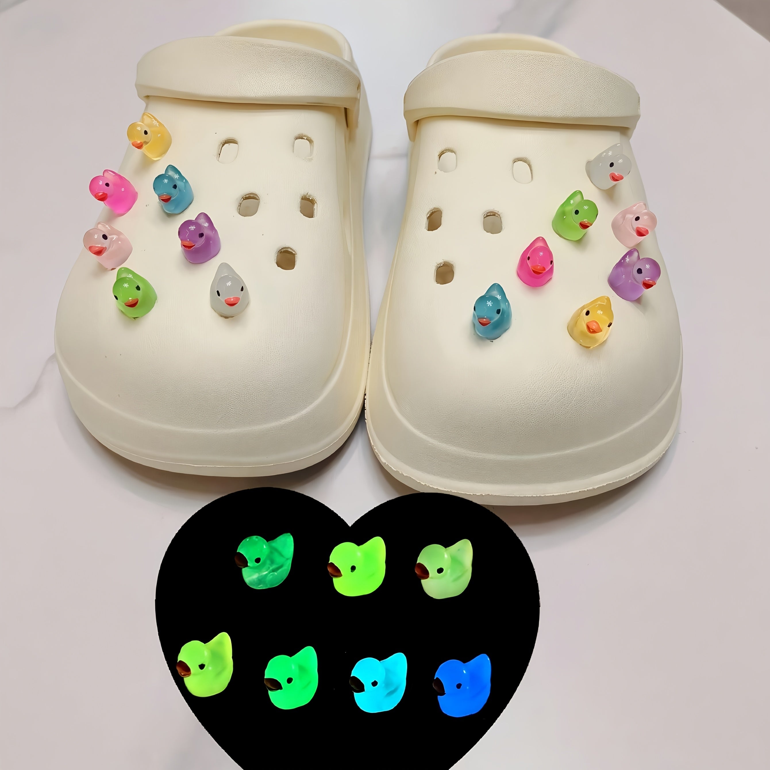 12/26pcs Cute 3D Animal Yellow Duck Shoe Charms Garden Shoe Decorations