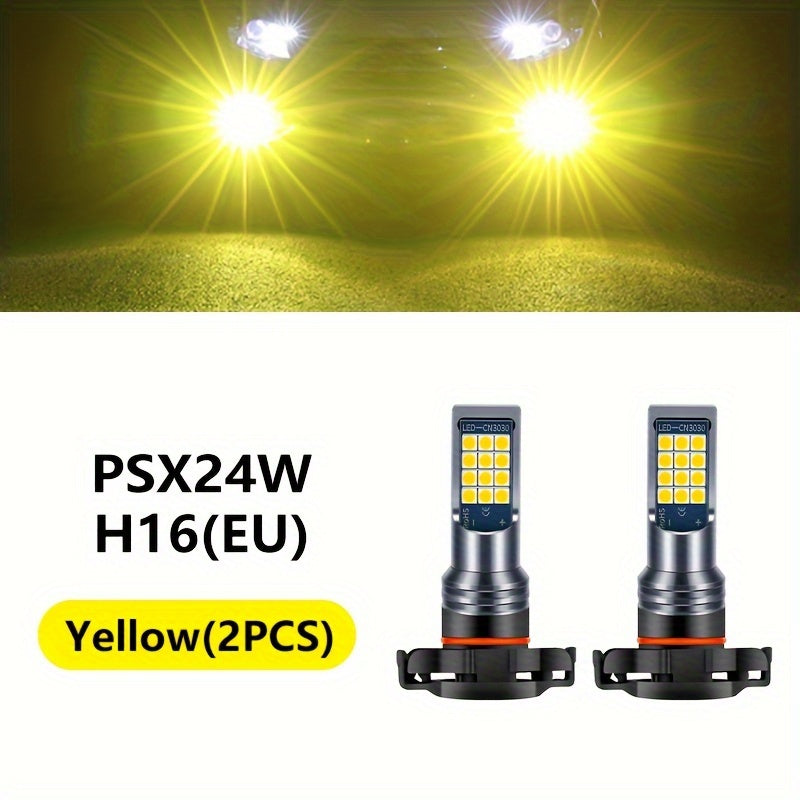 Car LED Fog Light Bulb 6000K White Ice Blue Yellow White 2 Pack