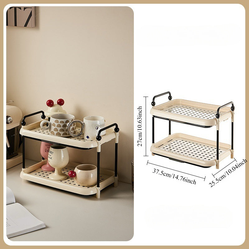 Juego de 3 soportes de plástico para tazas para cocina y comedor, organizador de almacenamiento abierto