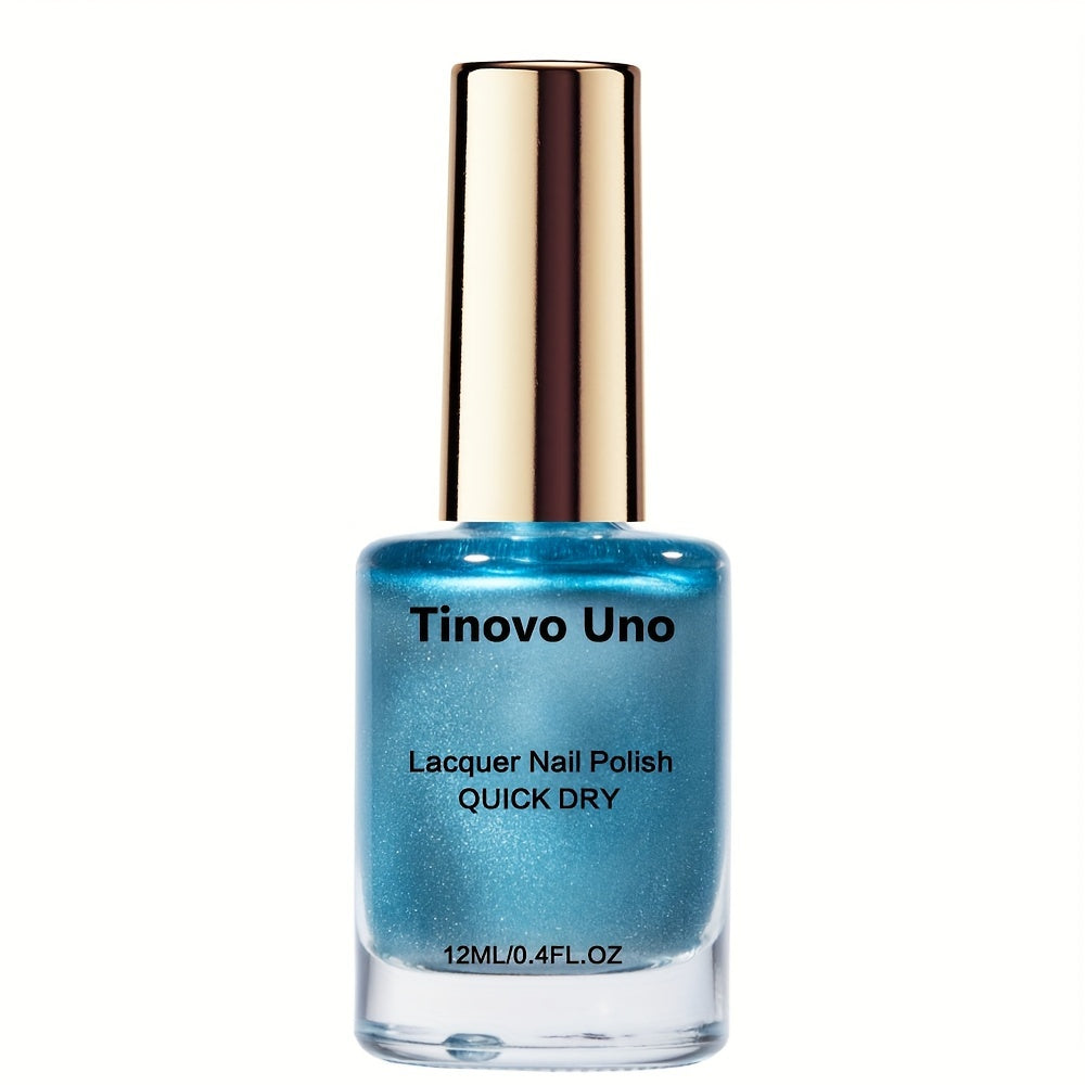 Blue Mirror Finish Metal Nail Polish for Long-Lasting Quick-Dry Manicure