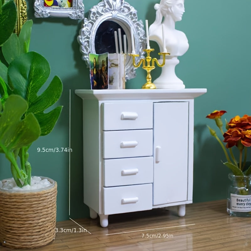 Tiny Wooden Bedside Table with Drawers for Dollhouses and Desktops