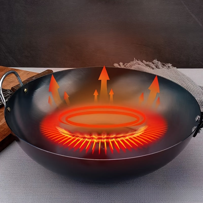 Cast Iron Skillet Non-Stick Smokeless Pan with Ergonomic Handle for Cooking Eggs Steaks