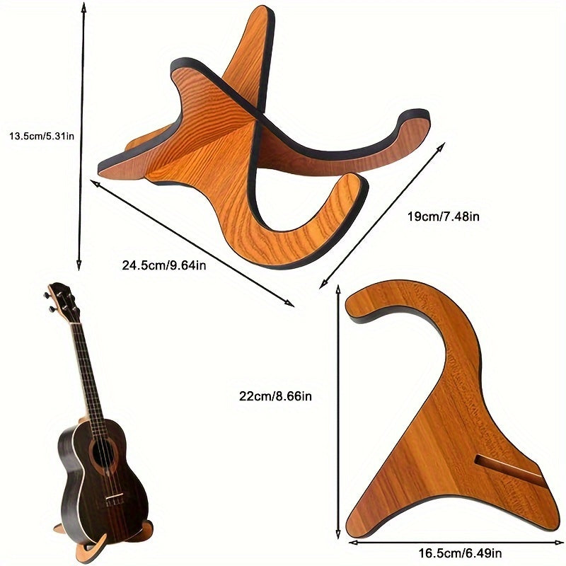 Soporte de guitarra de madera con cubierta de goma suave para instrumentos acústicos, eléctricos y clásicos