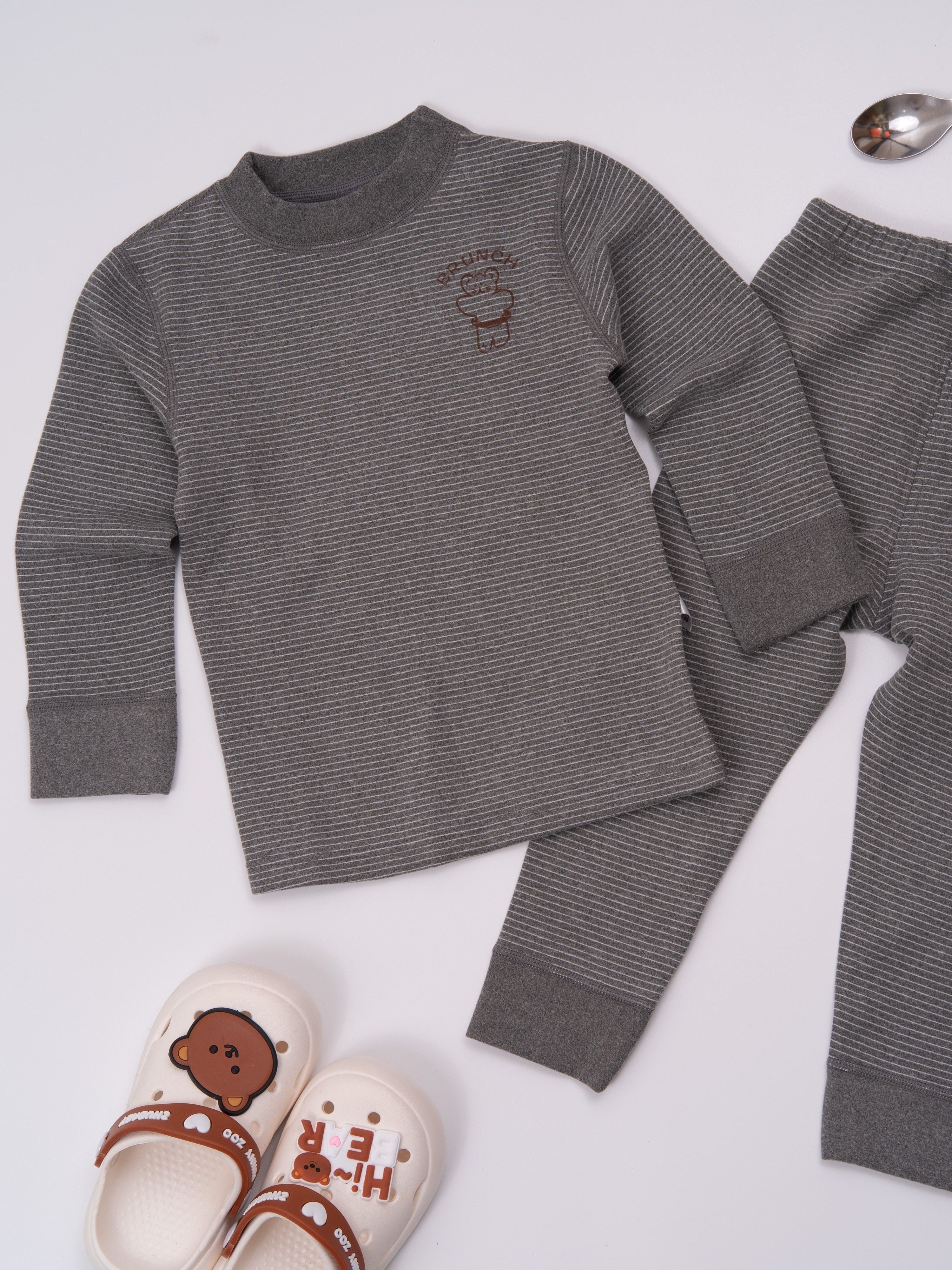 Toddler Boys Pajama Set Long Sleeve Top and Pants Stripe Pattern Fall Winter