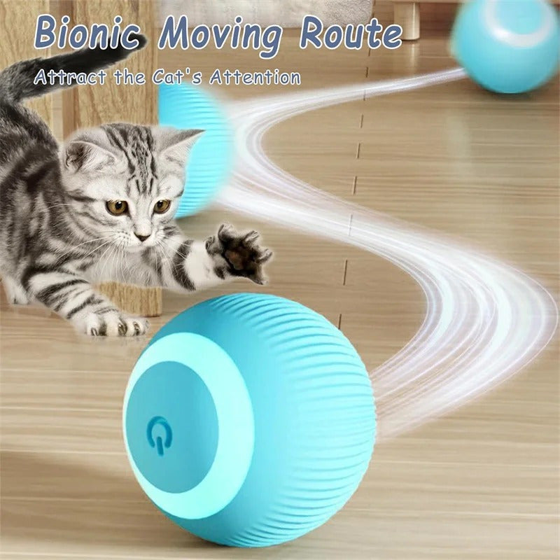 Rechargeable Electric Cat Ball Toy for Pets Interactive Silicone Durable Play
