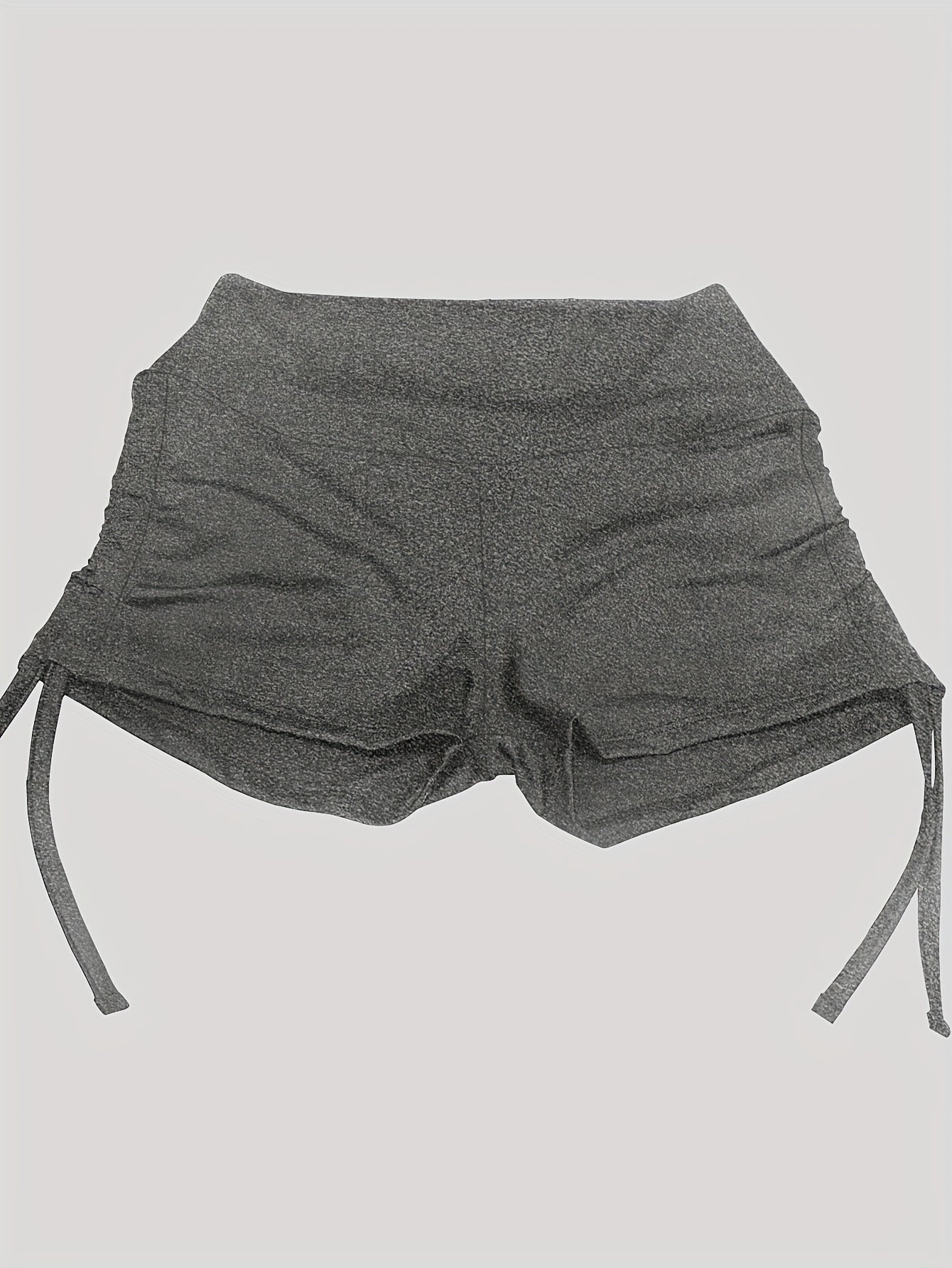 Women’s Yoga Pants with Side Drawstring Wrinkle-Resistant Stretch Knit Shorts