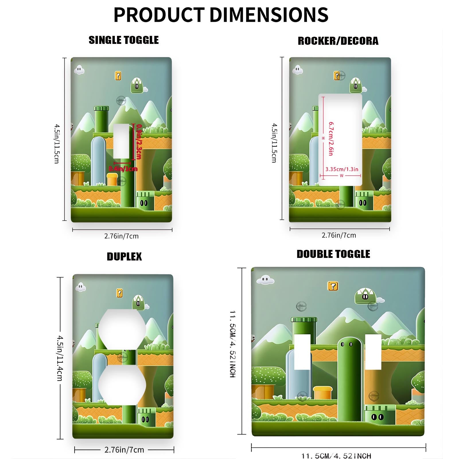 Cartoon Light Switch Cover for Kitchen and Bathroom Decor Pack of One