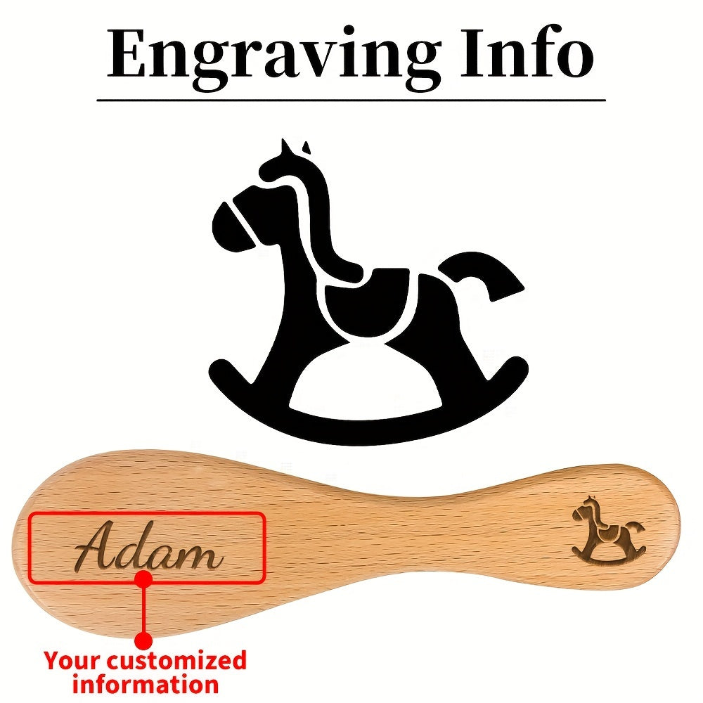 Очаровательная гравированная расческа для волос с персонализированным деревянным дизайном в виде мультфильма, изготовленная с вашим именем. Уникальный и продуманный вариант подарка на День матери или День отца.