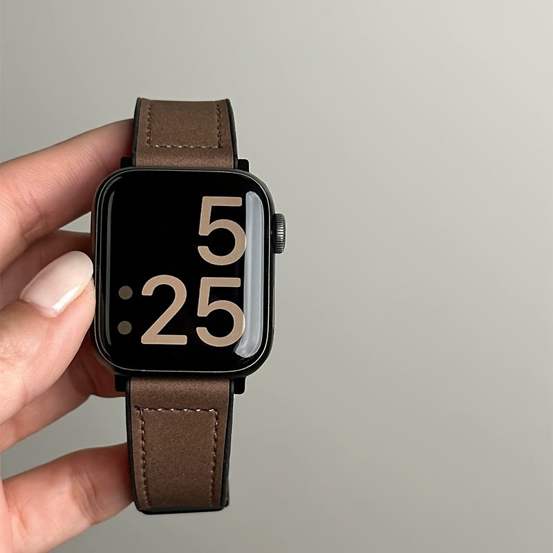 Water-Resistant Smartwatch Bands with Deployant Clasp for Apple Watch Series 10 S8 7 9 98765SE Ultra2 Unisex Multi-Color Crazy Horse Pattern