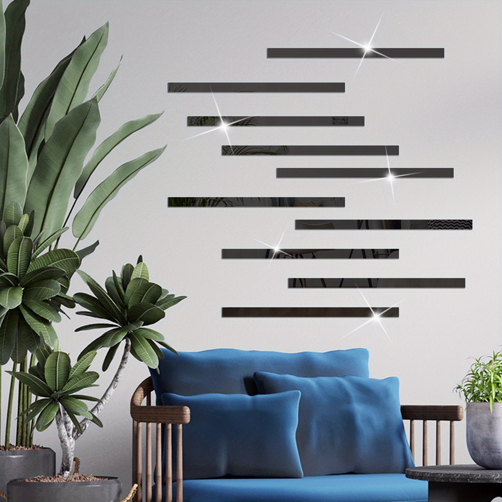 10 Shatterproof Acrylic Mirror Wall Stickers for Living Room Bedroom Bathroom Kitchen Decor