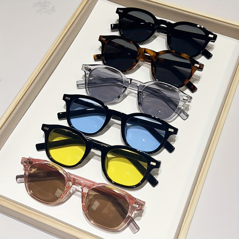 Unisex Vintage-Style Round Frame Glasses Polycarbonate UV Protection for Casual Outdoor Sports Travel