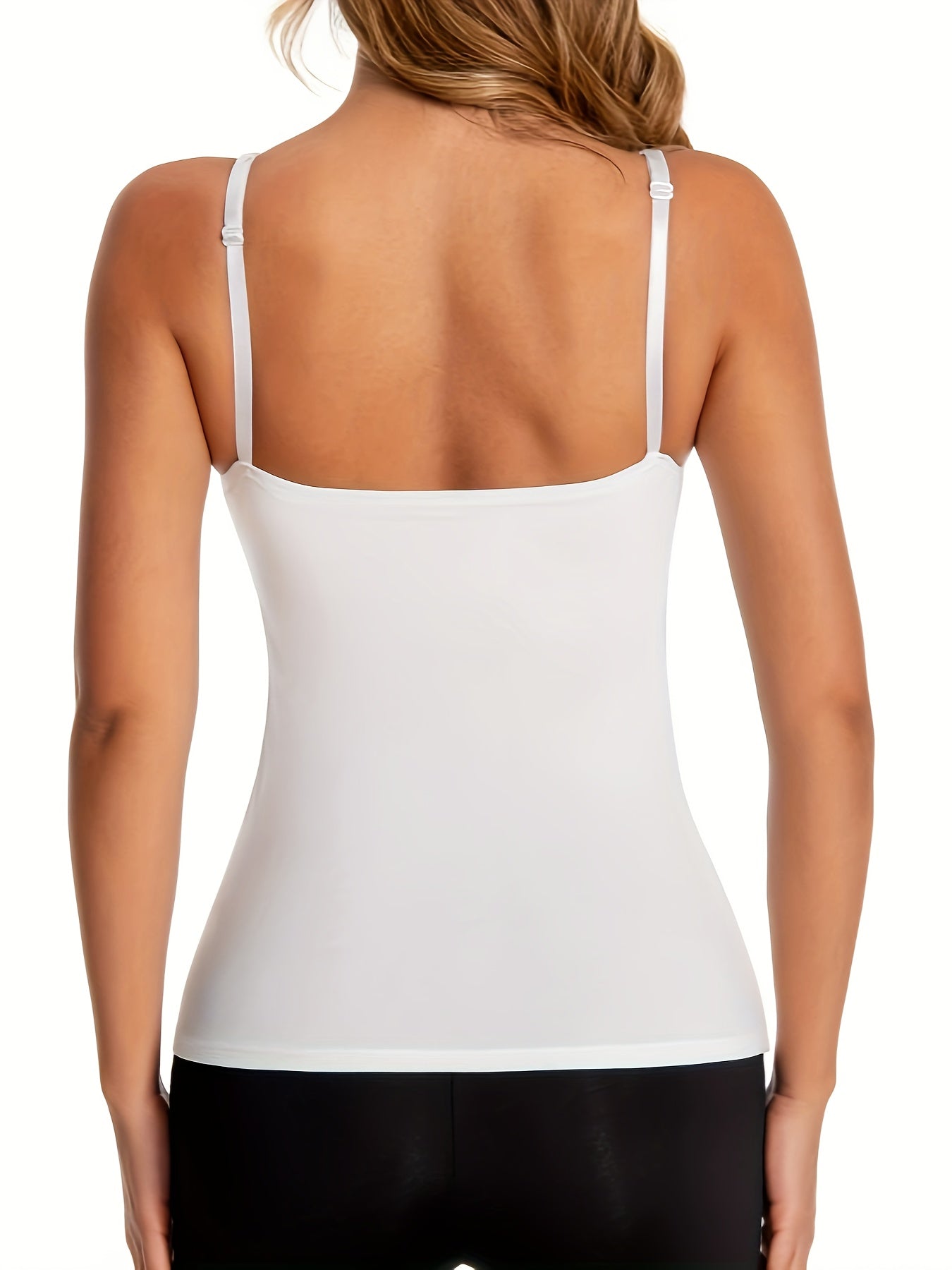 Women's Cami Top with Built-in Bra Backless Stretch Fit for Casual or Outwear
