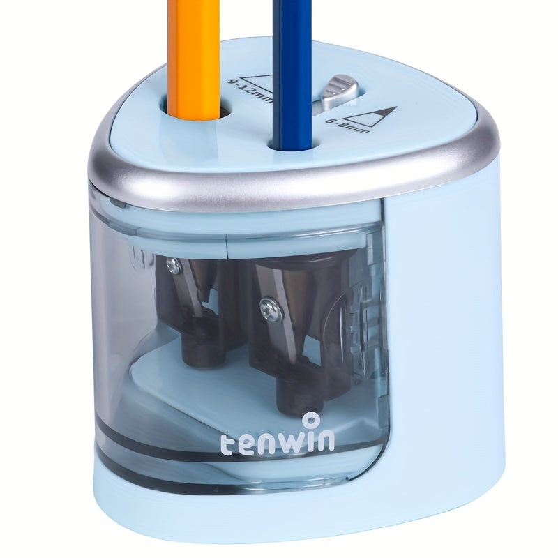 Electric Pencil Sharpener Double-Hole Battery-Operated for Thick and Thin Pencils