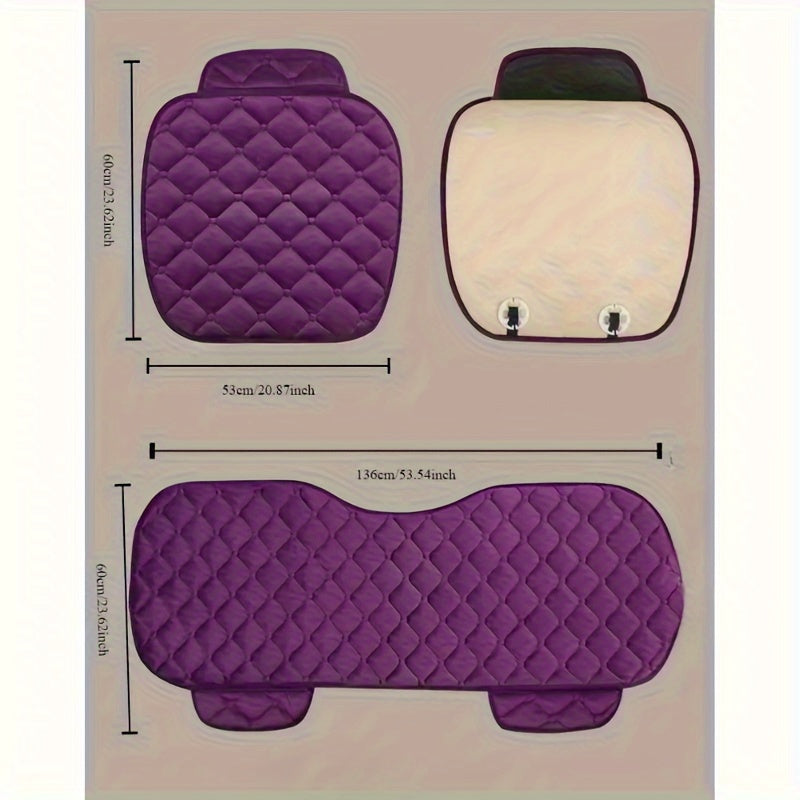 Plush Car Seat Cushions Set with Storage Bag Soft Warm Comfortable Universal Fit
