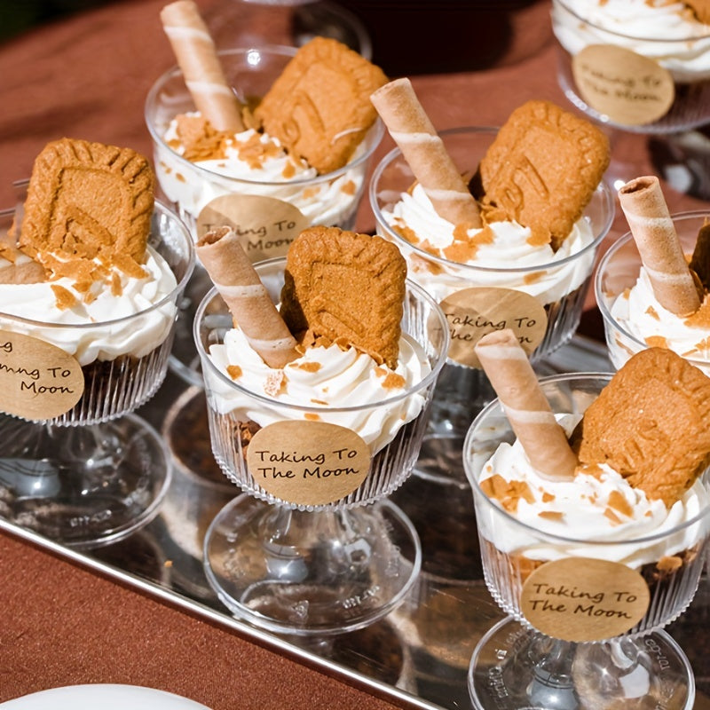 25 Clear Disposable Plastic Martini Glasses Tall for Cocktails Desserts and Parties