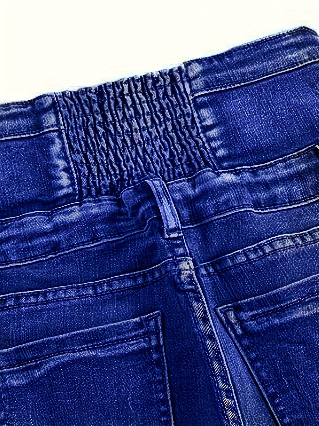 Jeans ajustados de talle alto para mujer de talla grande en mezclilla azul con ajuste elástico