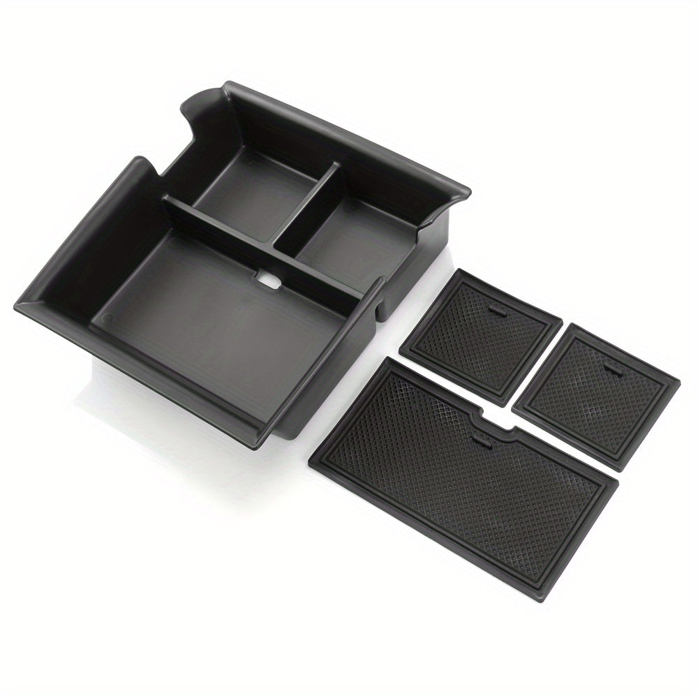 Car Center Console Storage Tray for 2022-2024 Models Black Plastic