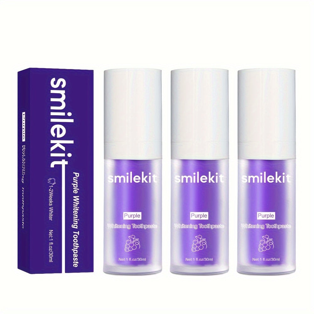 Purple Whitening Toothpaste Grape Flavored Deep Clean Paste for Fresh Breath 1 Pack