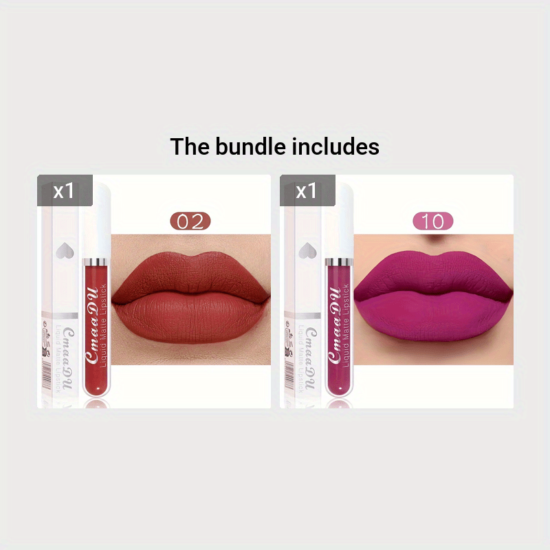 Labial líquido mate impermeable para mujer, 18 colores, hidratante, de secado rápido