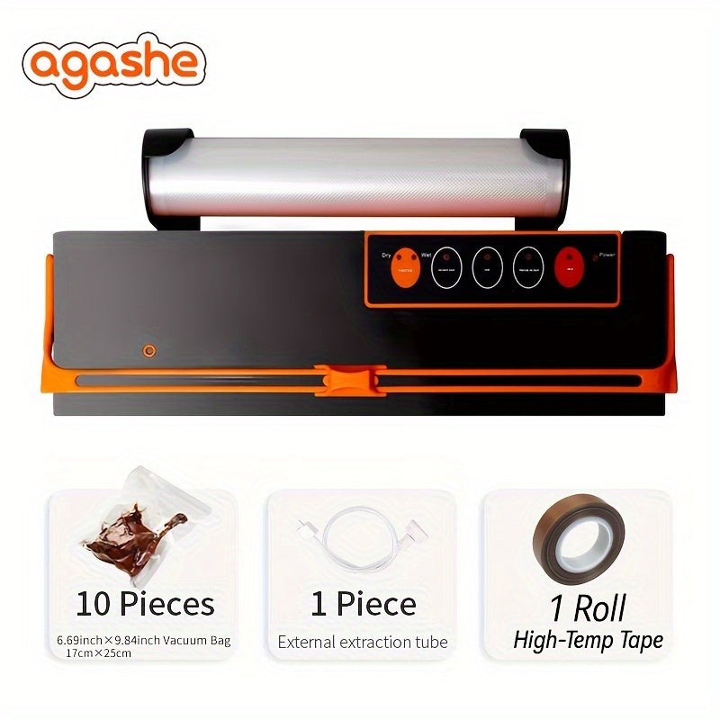 SX-168 Вакуумный упаковщик для сухих и влажных продуктов, мешки 32.0 см, рулонный отсек и нож, американская вилка для зимы