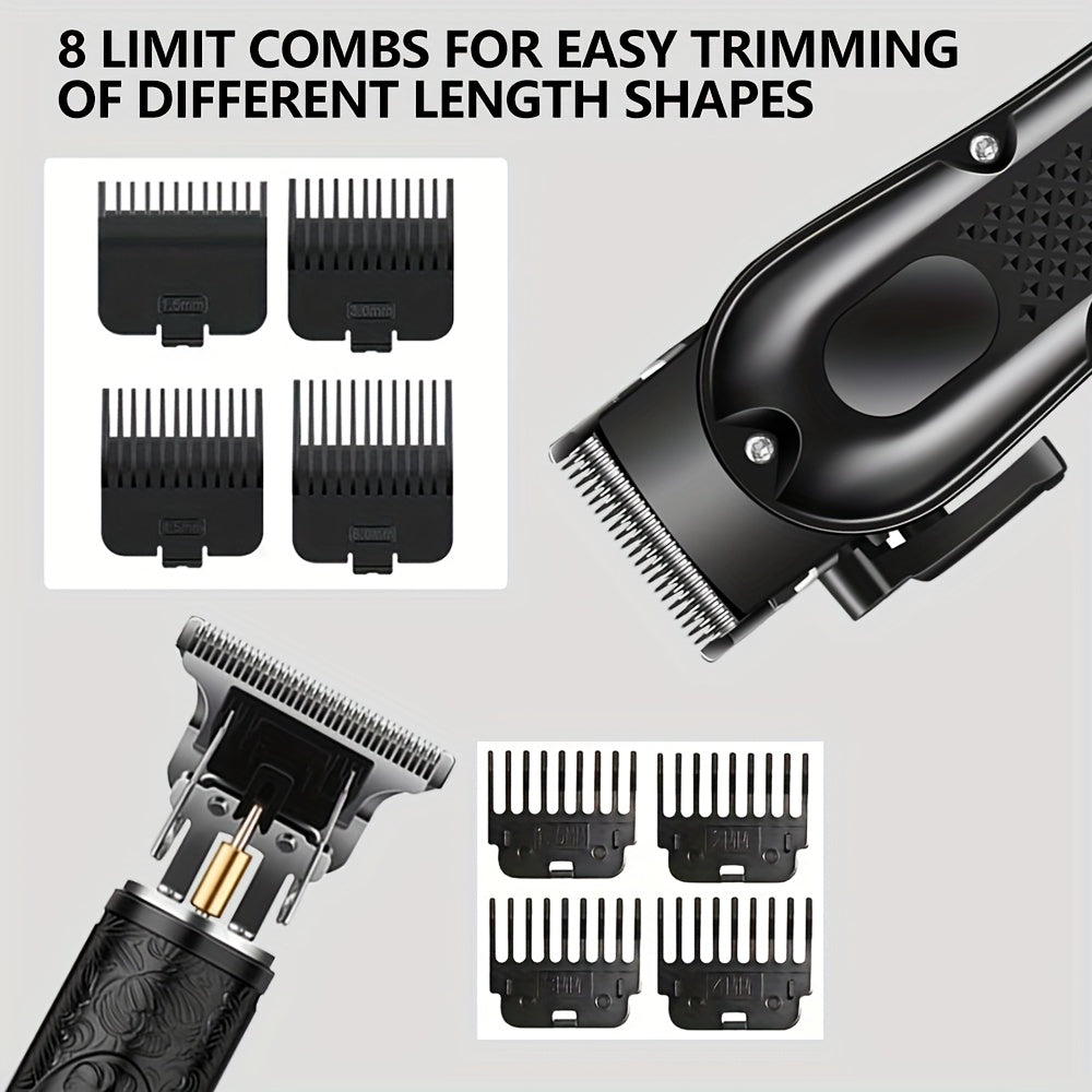 Men's Grooming Set 2pcs Cordless Hair Clippers Trimmers LED Display Perfect Gift